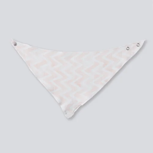 Deeperlove - Muslin Bandana Bib - Pink Zigzag