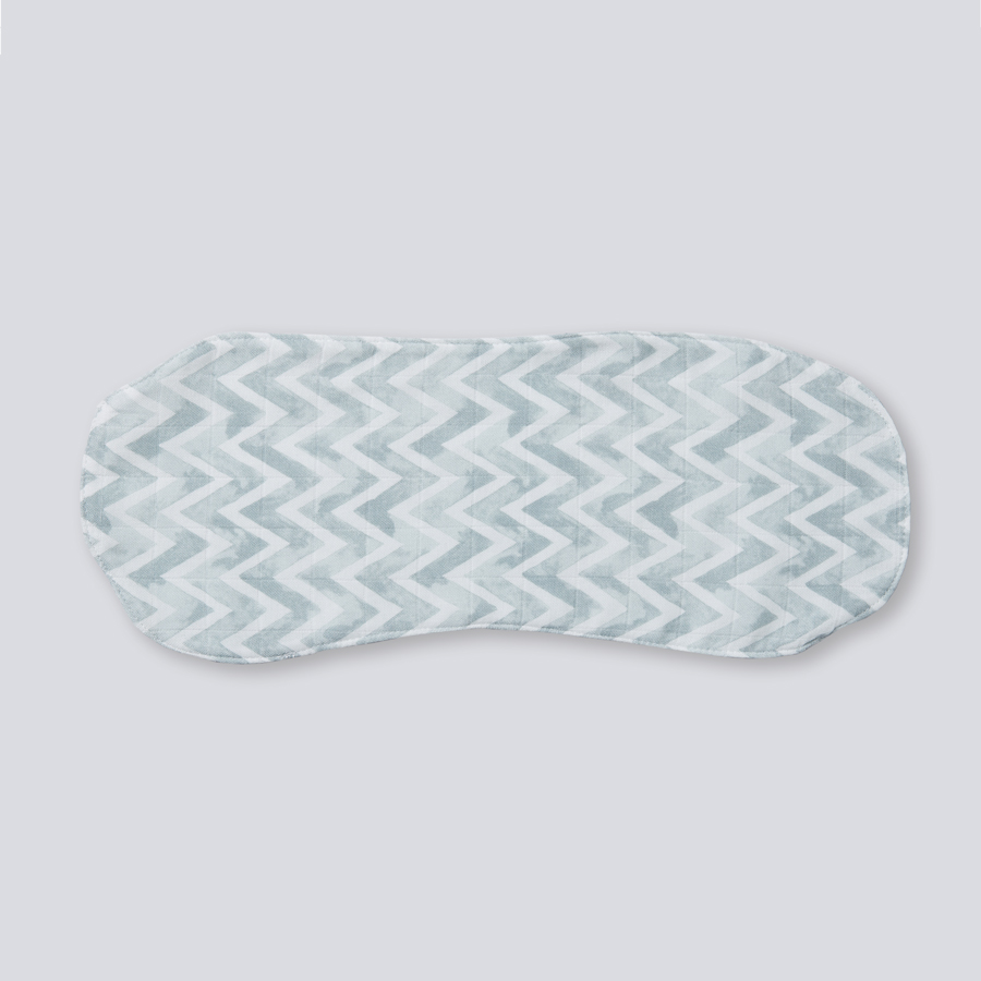 Muslin Burpy Bib - Blue Zigzag