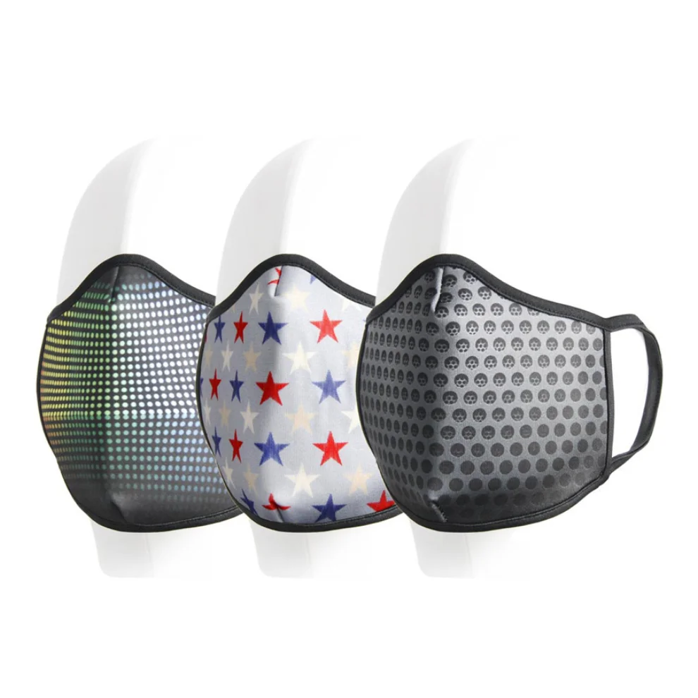 Coho Fashion - Dots & Stars & Carbon Washable Antibacterial Face Mask 3 Pieces Set