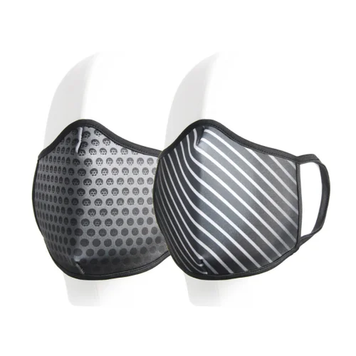 Coho Fashion - Carbon & Lines Washable Antibacterial Face Mask Set of 2