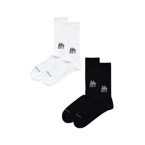 Fifty Pieces - Favorite Socks 2-Pack / White-black