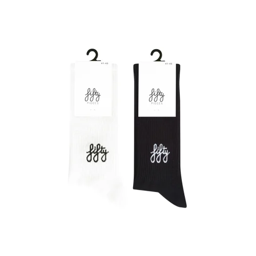 Fifty Pieces - Favorite Socks 2-Pack / White-black