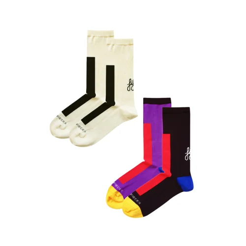 Fifty Pieces - Contrast Socks 2-Pack / Multicolored