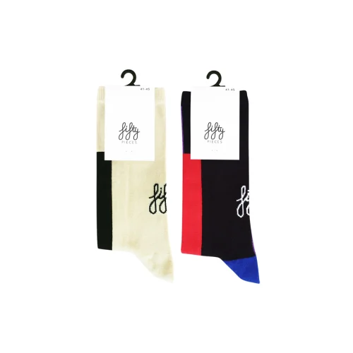 Fifty Pieces - Contrast Socks 2-Pack / Multicolored