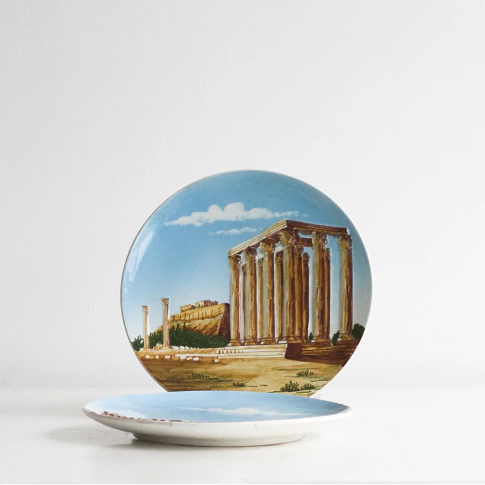 Tuhafier - Kepameye Temple Of Olympian Zeus Ceramic PlateBlue Speaker