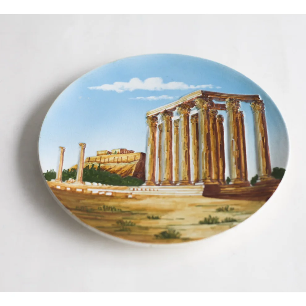 Tuhafier - Kepameye Temple Of Olympian Zeus Ceramic PlateBlue Speaker