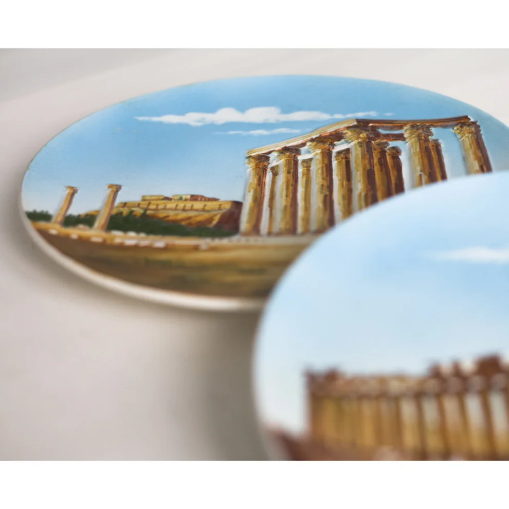 Tuhafier - Kepameye Temple Of Olympian Zeus Ceramic PlateBlue Speaker