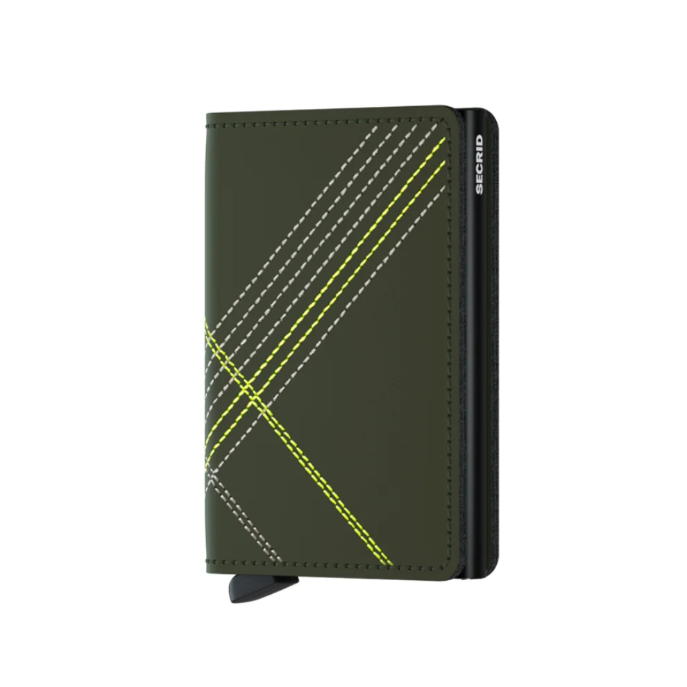 Secrid - Slimwallet Stitch Linea Lime Cüzdan