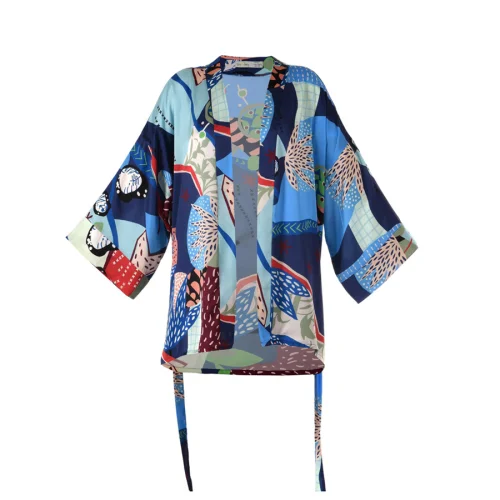 June Heart Daisy - Ocean Short Kimono