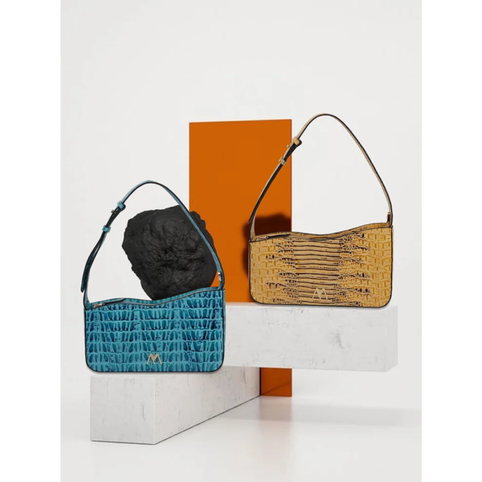 Mev's Atelier	 - Ephron Genuine Leather Baguette Bag Croco Print