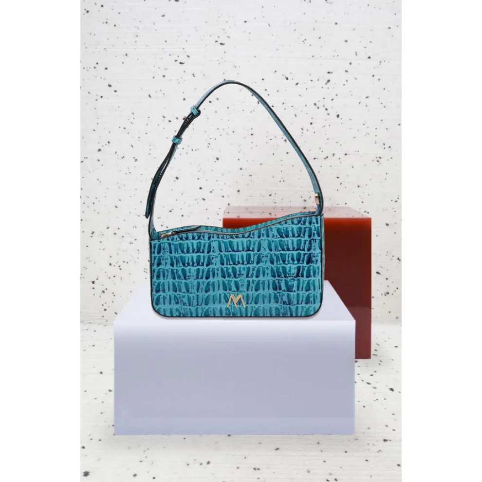 Mev's Atelier	 - Ephron Genuine Leather Baguette Bag Croco Print