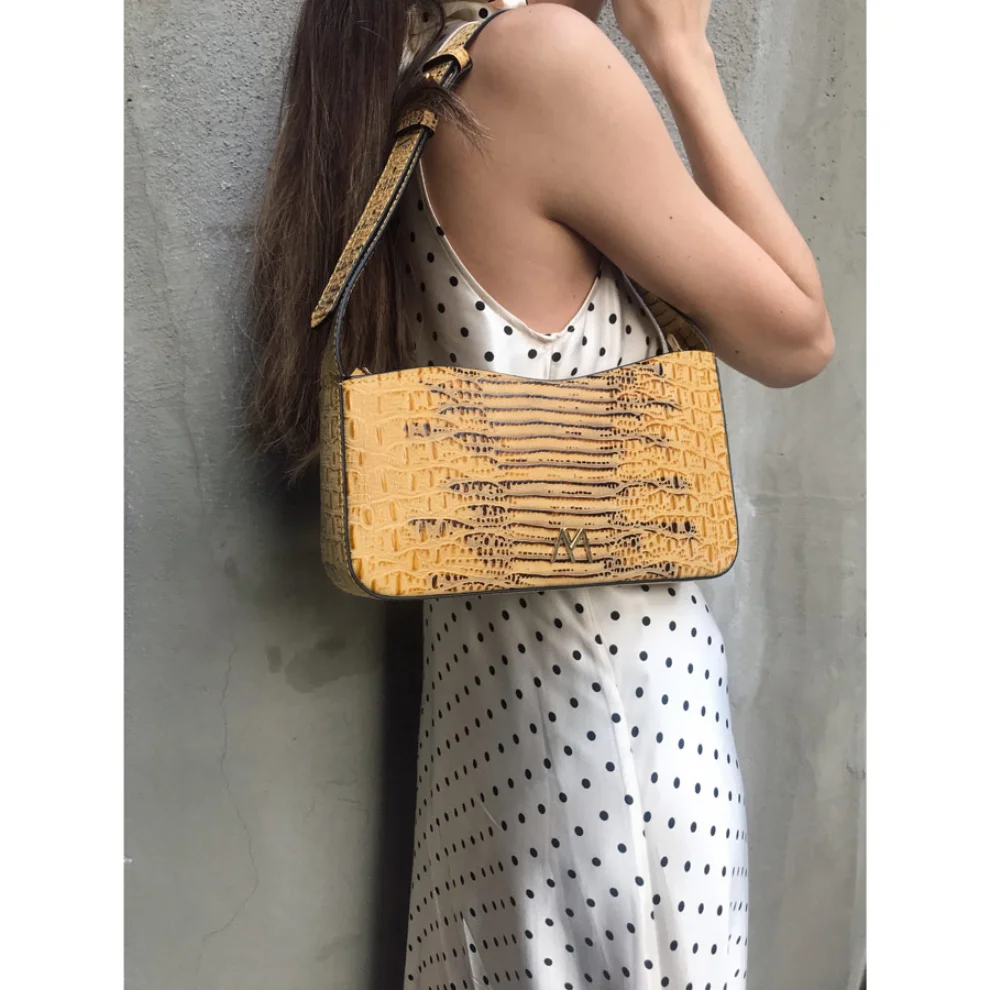 Mev's Atelier	 - Ephron Genuine Leather Baguette Bag Croco Print