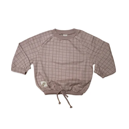 Auntie Me - Fawn Irregular Checked Sweatshirt