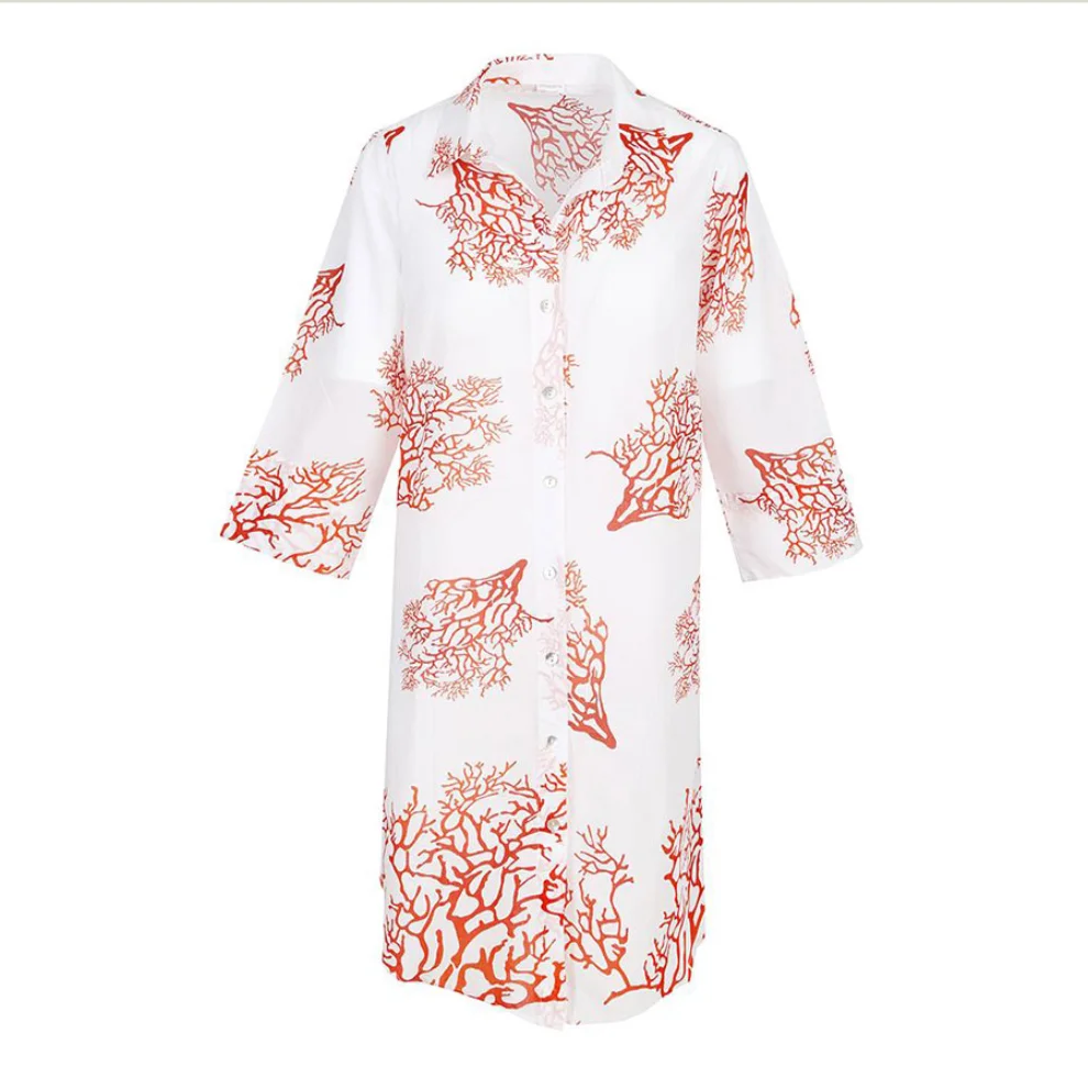 Fifth Sense - Coral Shirt Dress