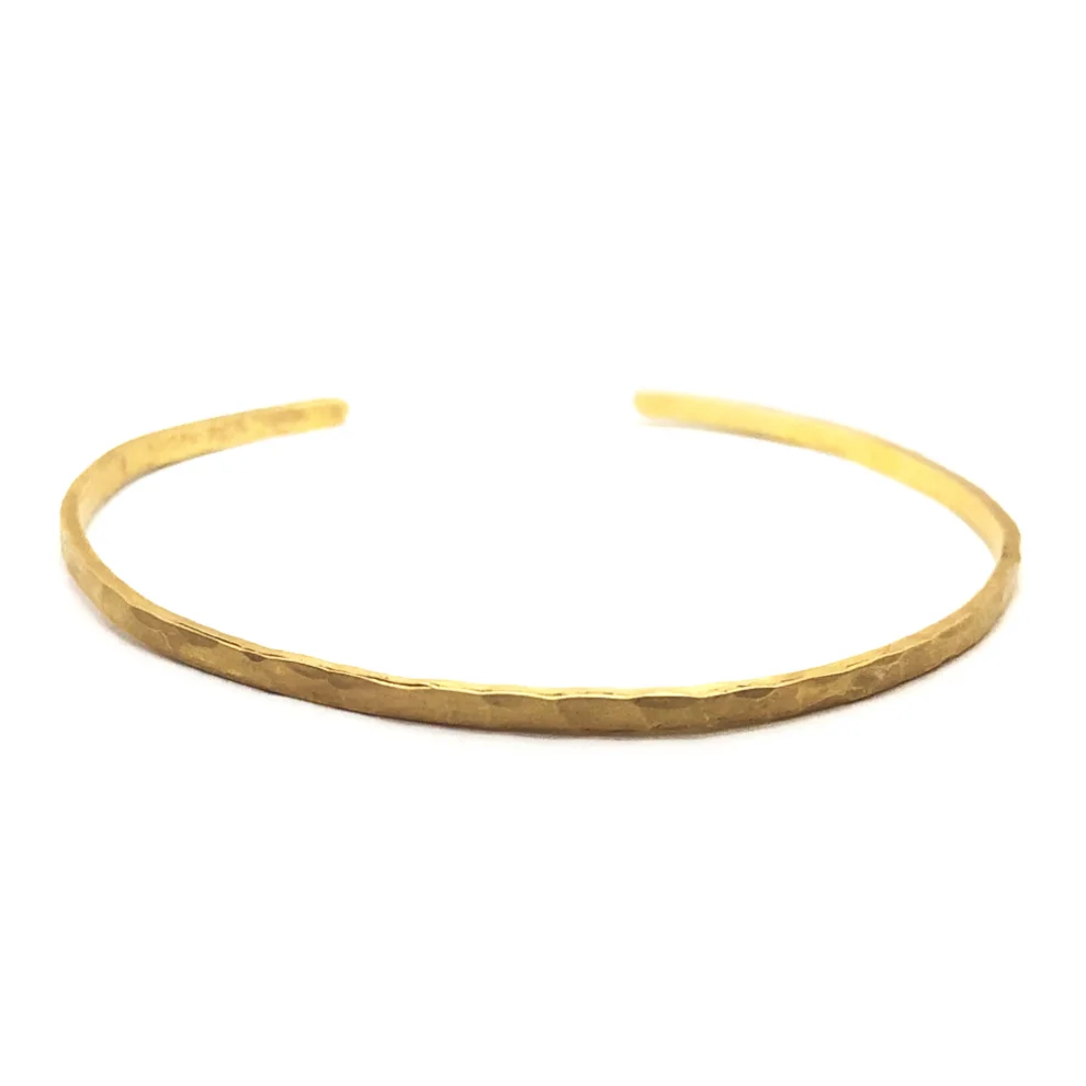 Spark Atölye - Hammered Gold Plated Silver Bracelet