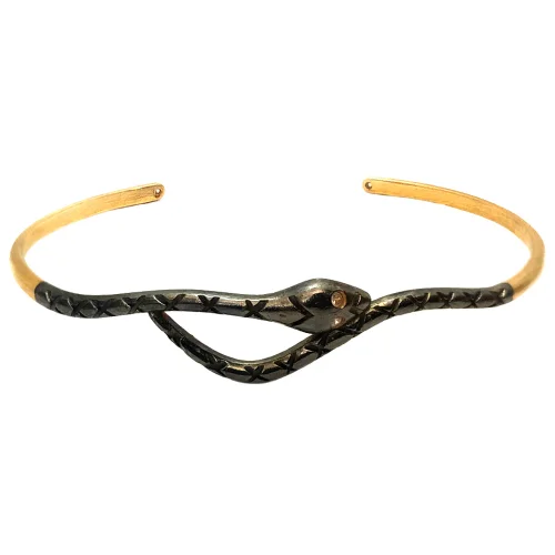 Spark Atölye - Snake Gold Plated  Silver Bracelet