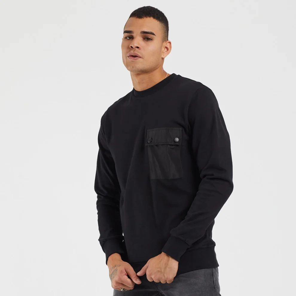 Tbasic - Kapaklı Cepli Basic Sweatshirt