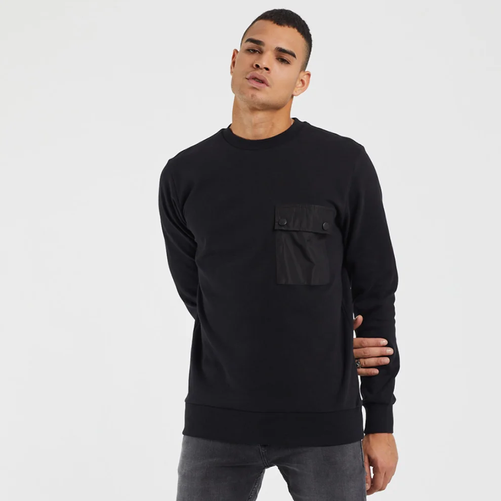 Tbasic - Kapaklı Cepli Basic Sweatshirt