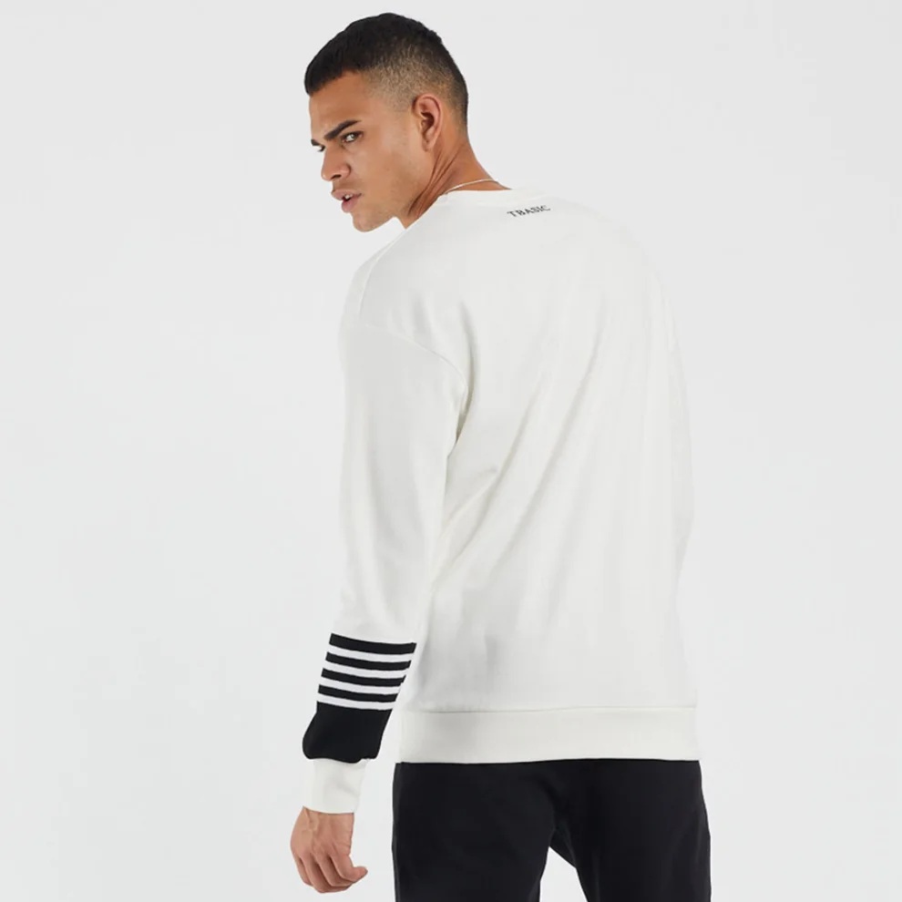 Tbasic - Şeritli Oversize Sweatshirt