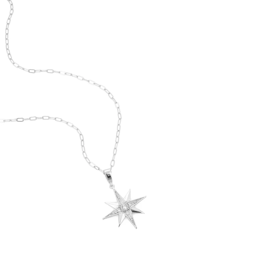 Sterling silver deals north star necklace