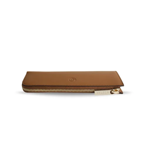 Bustha - Earth C Zip Pen Flat Zipper Leather Pencil Case