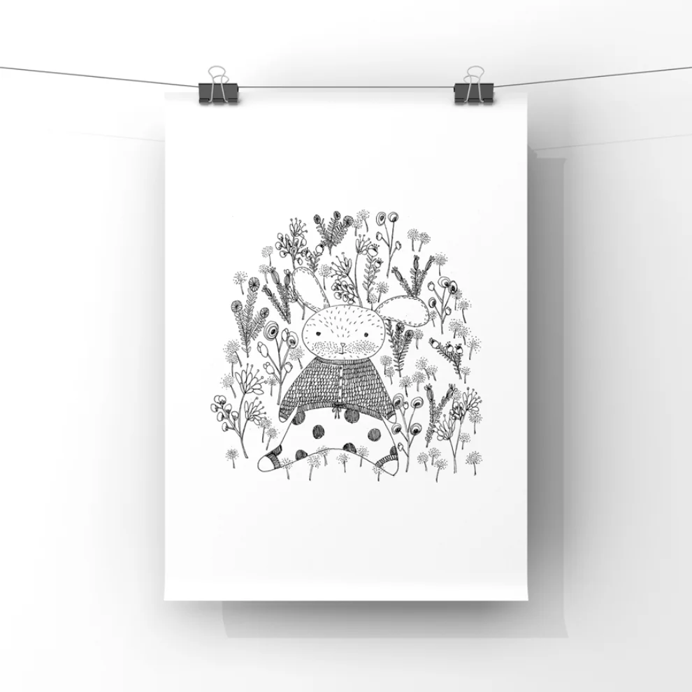 paperwork.istanbul	 - Baby Bunny in Spring Art Print