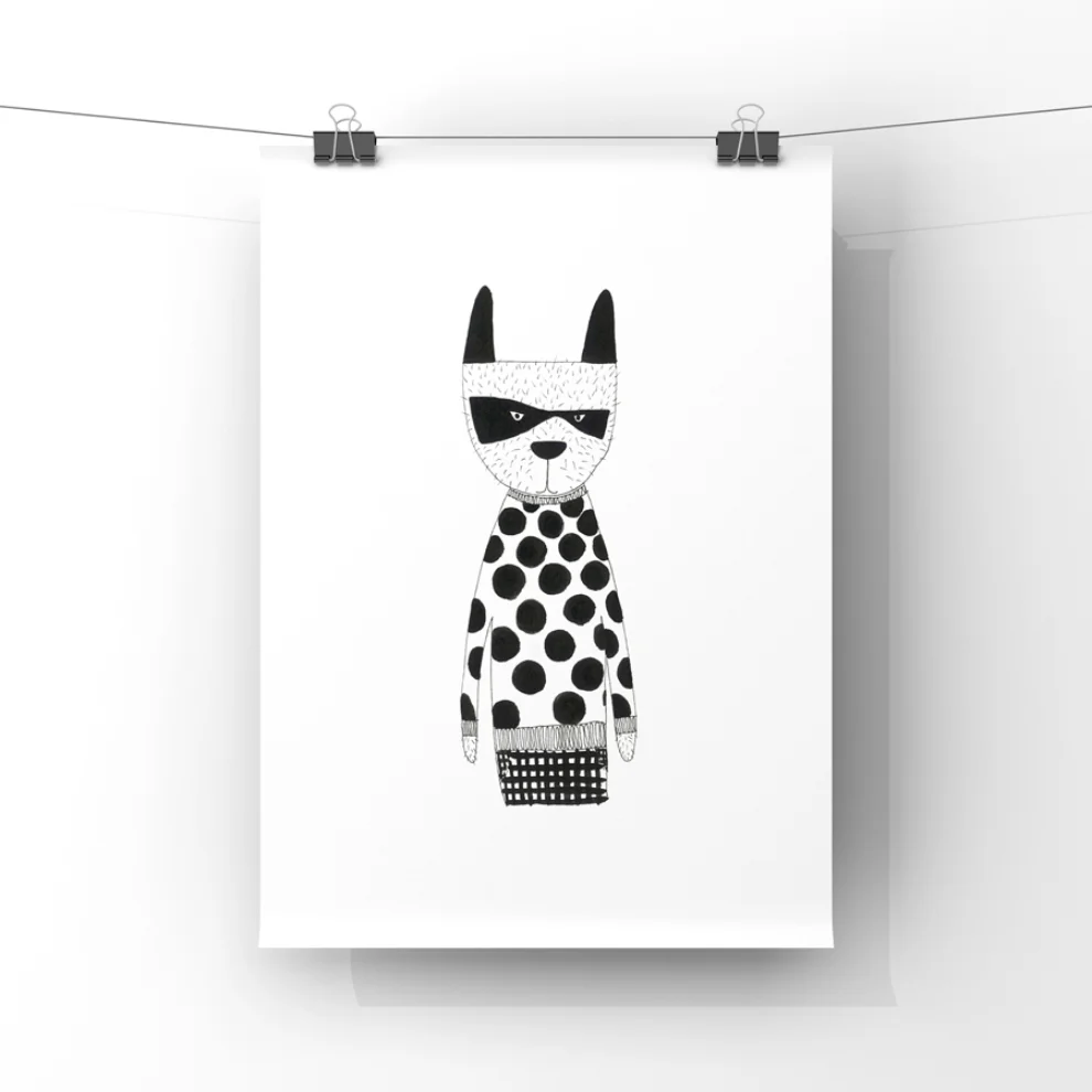 paperwork.istanbul	 - Masked Wolf Art Print