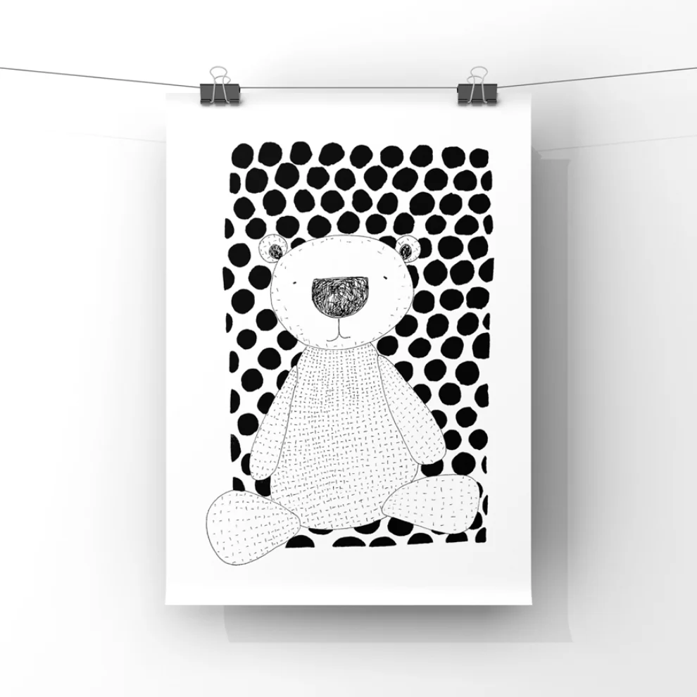 paperwork.istanbul	 - Dots And The Bear Art Print