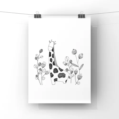 paperwork.istanbul	 - Giraffe In The Forest Art Print