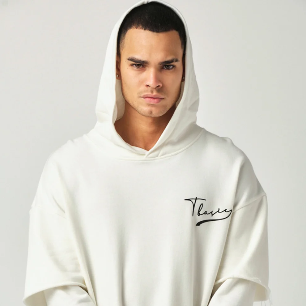 Tbasic - Parçalı Kol Hoodie 