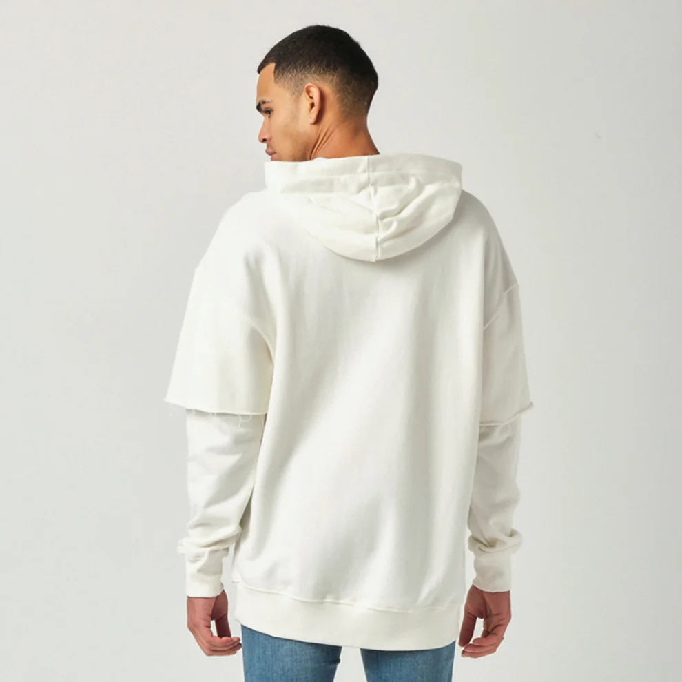 Tbasic - Parçalı Kol Hoodie 