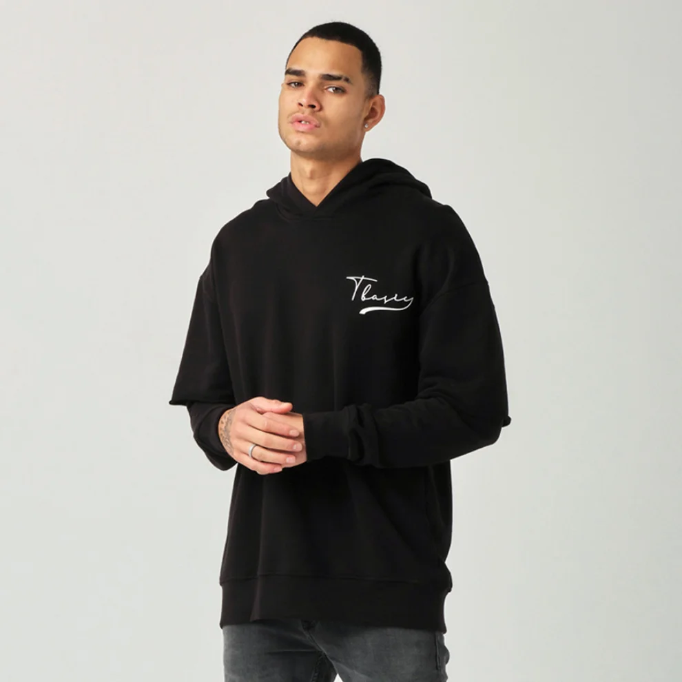 Tbasic - Parçalı Kol Hoodie 