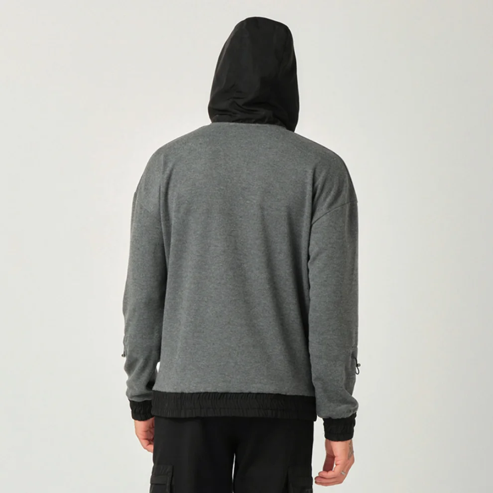 Tbasic - Çapraz Fermuarlı Sweatshirt 