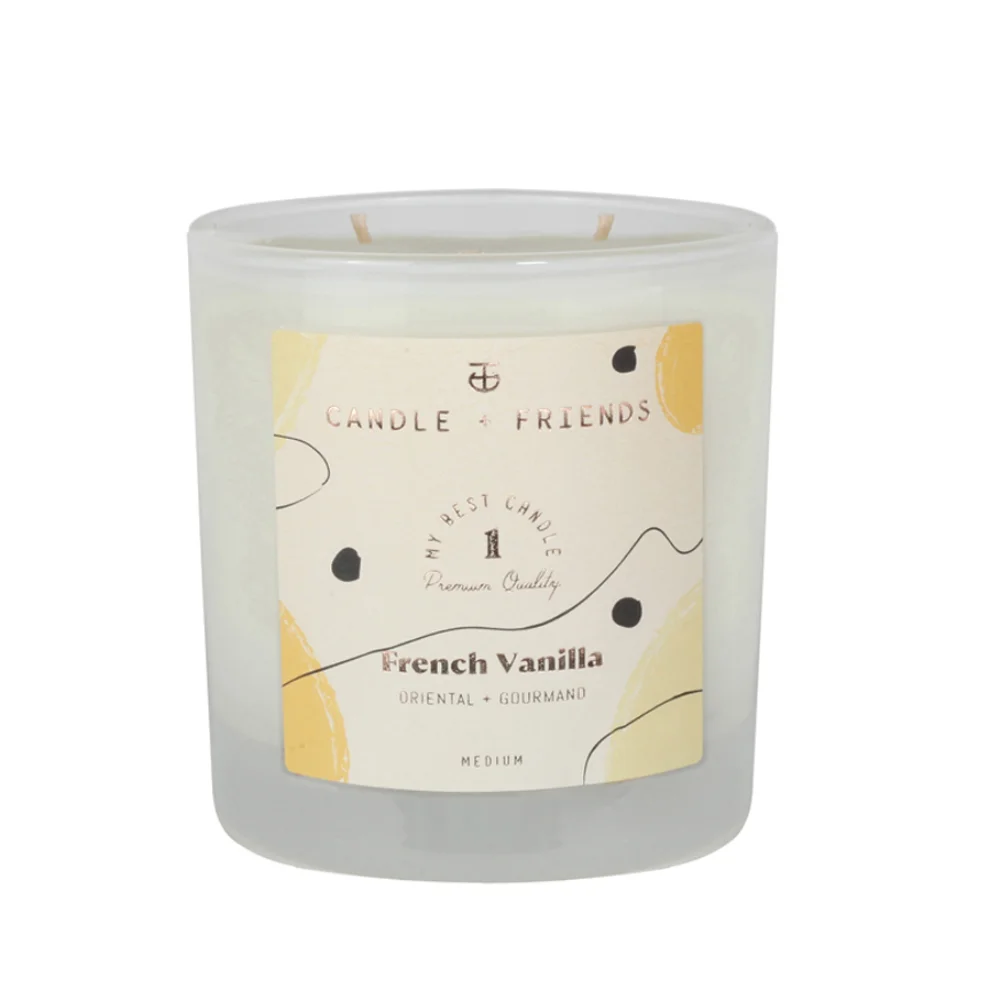 Candle and Friends - No.1 French Vanilla Çift Fitilli Cam Mum
