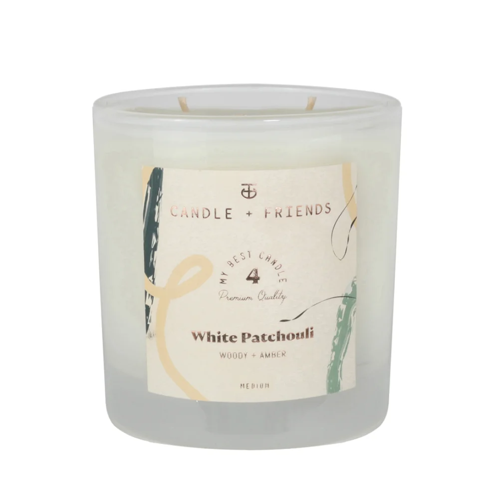 Candle and Friends - No.4 White Patchouli Double Wick Glass Candle
