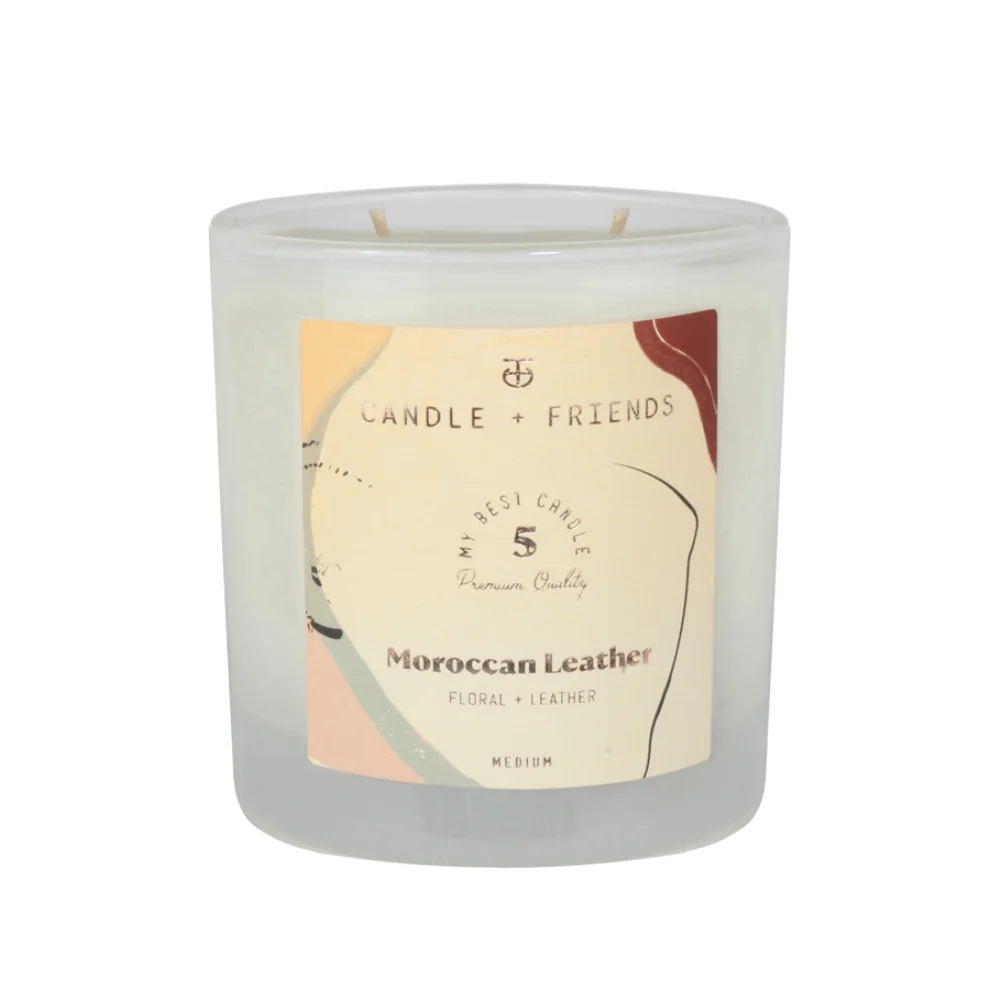 Candle and Friends - No.5 Moroccan Leather Double Wick Glass Candle