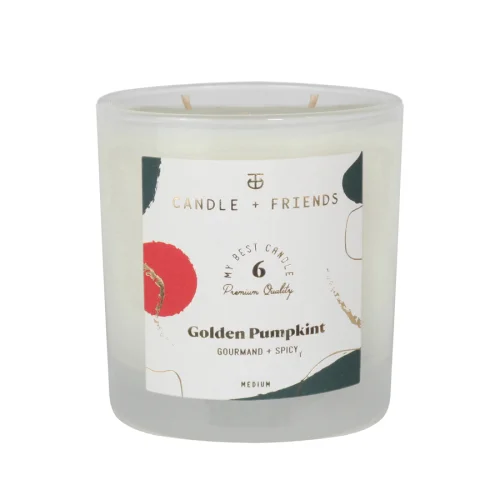 Candle and Friends - No.6 Golden Pumpkint Çift Fitilli Cam Mum