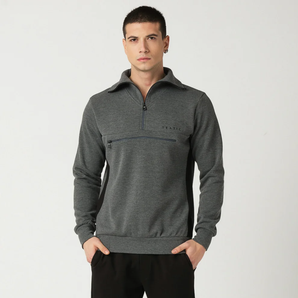 Tbasic - Half Zipper Sweatshirt 