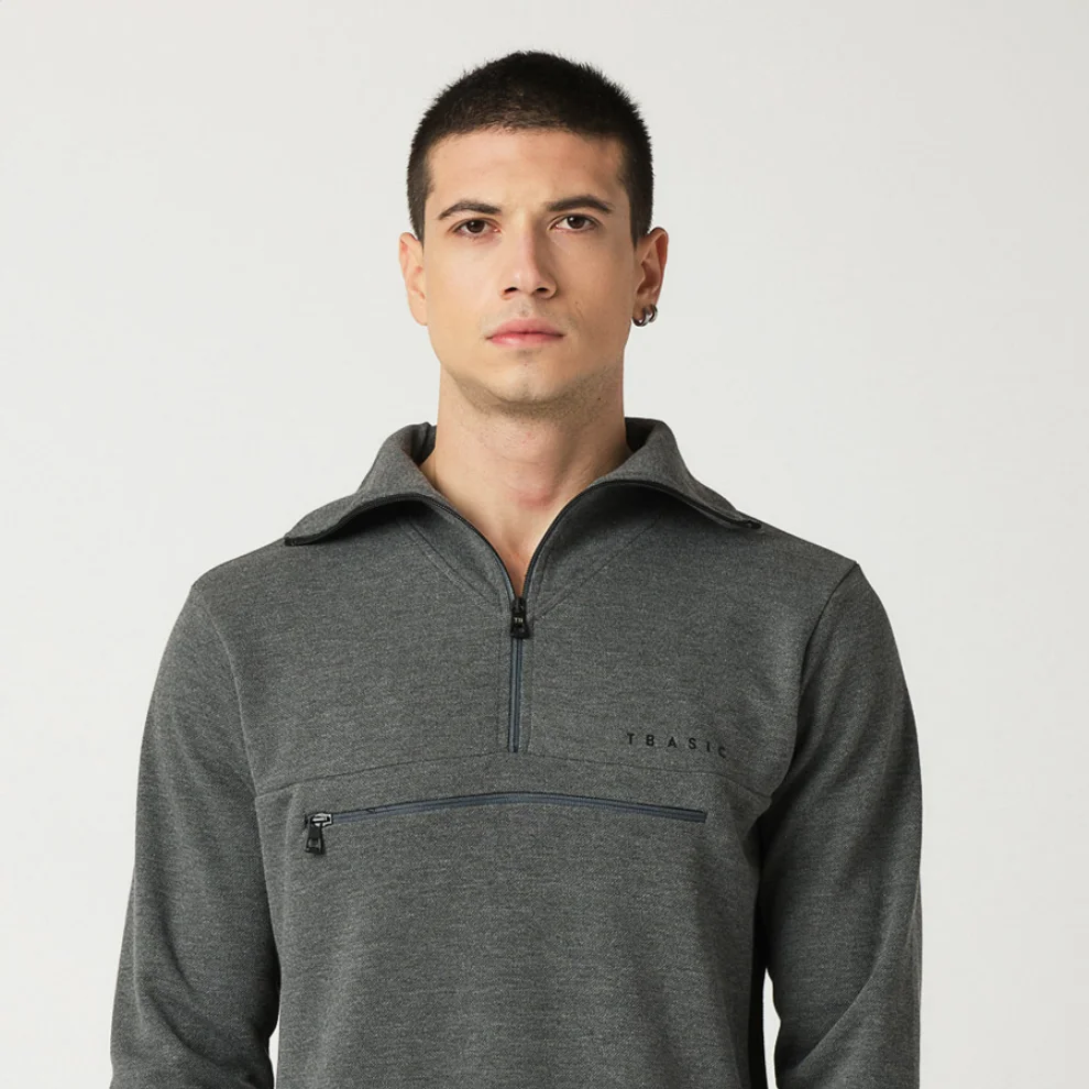 Tbasic - Half Zipper Sweatshirt 