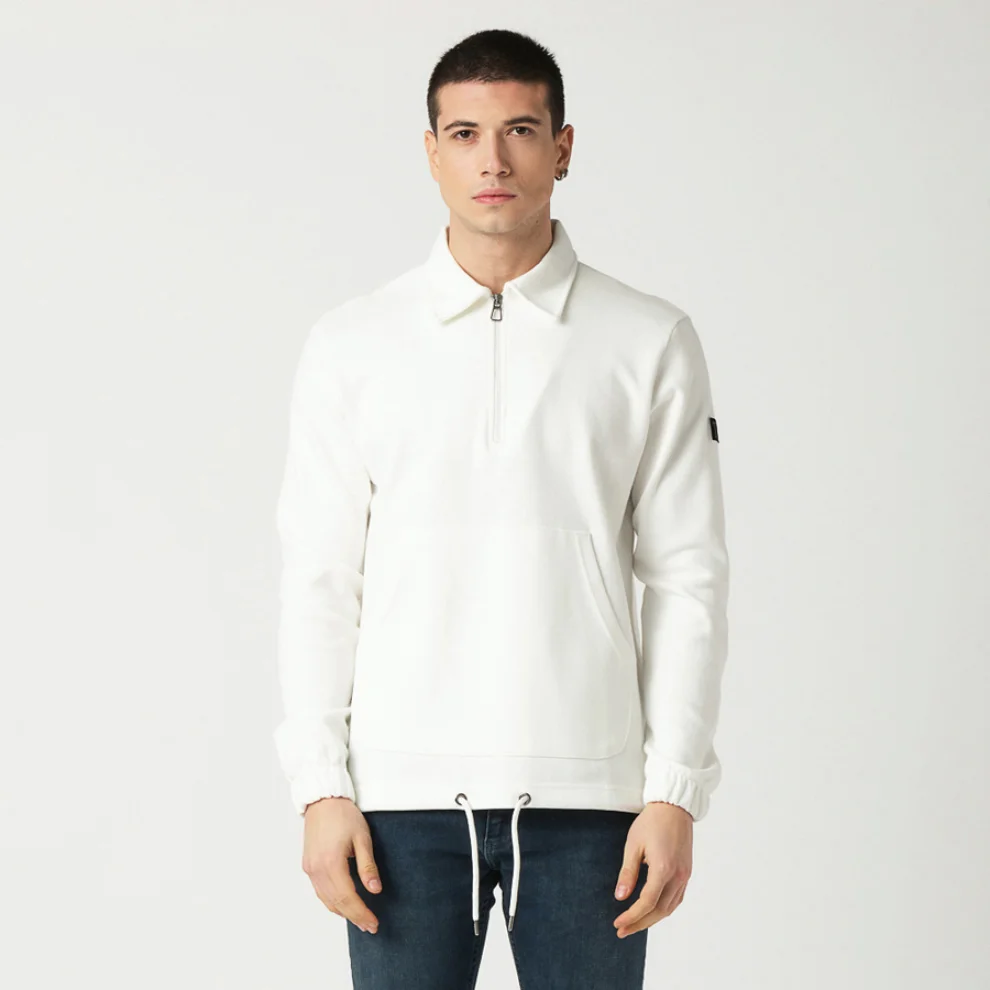 Tbasic - Zipper Polo Sweatshirt 