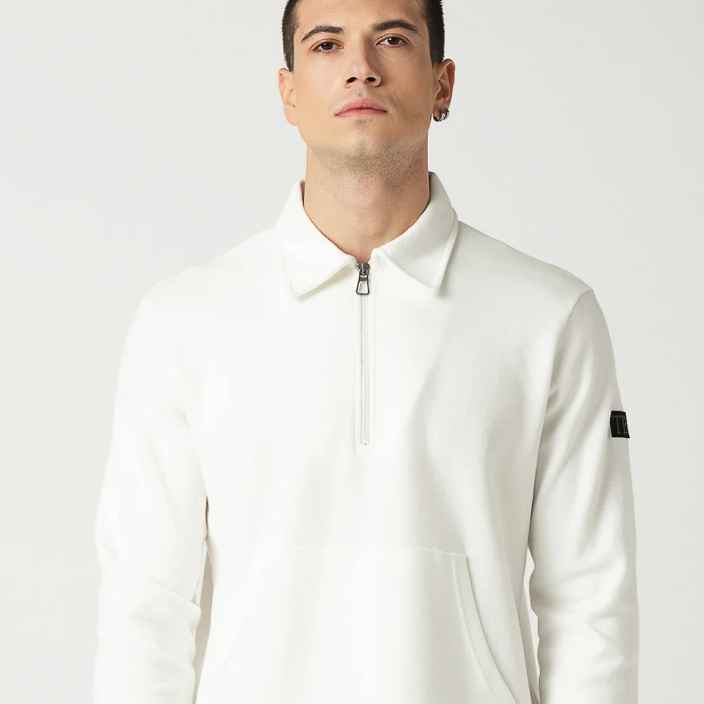 Tbasic - Zipper Polo Sweatshirt 