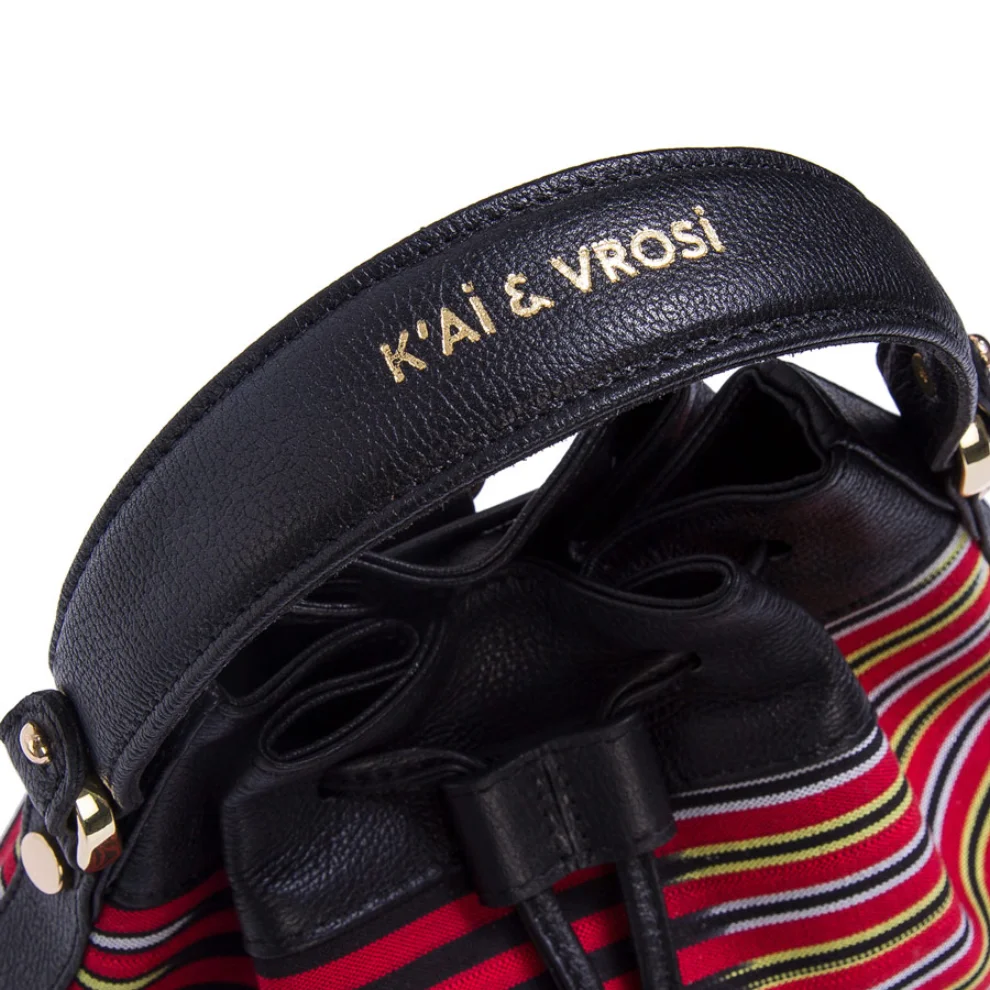 Kai & Vrosi - Kuz Calf Leather Backpack With Handloomed Peshtemal - I