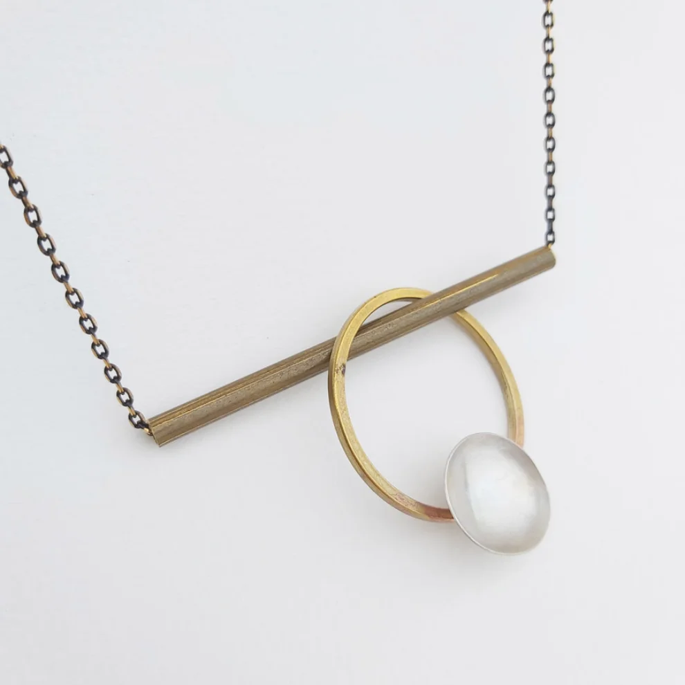 POJWoman by Pelin Özerson - Long Black Chain Concave Equilibrium Necklace
