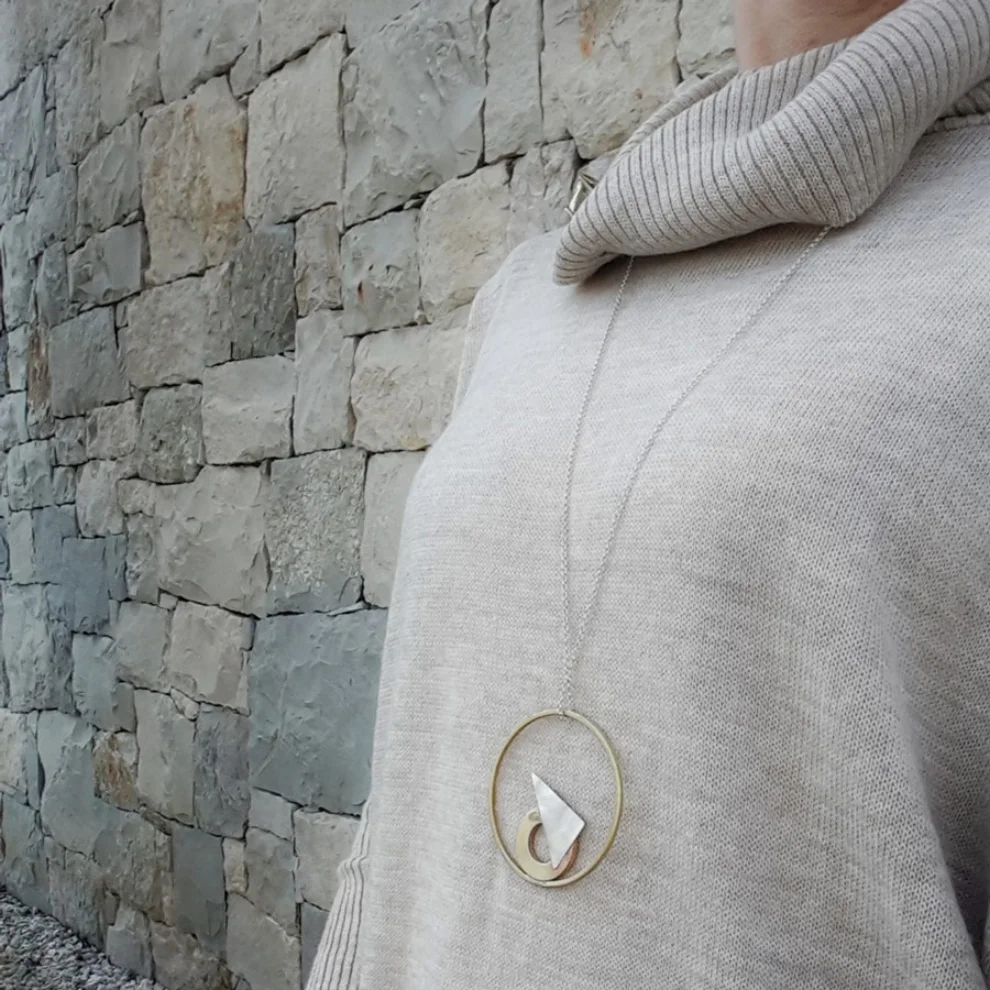 POJWoman by Pelin Özerson - Equilibrium Long Silver Chain Necklace