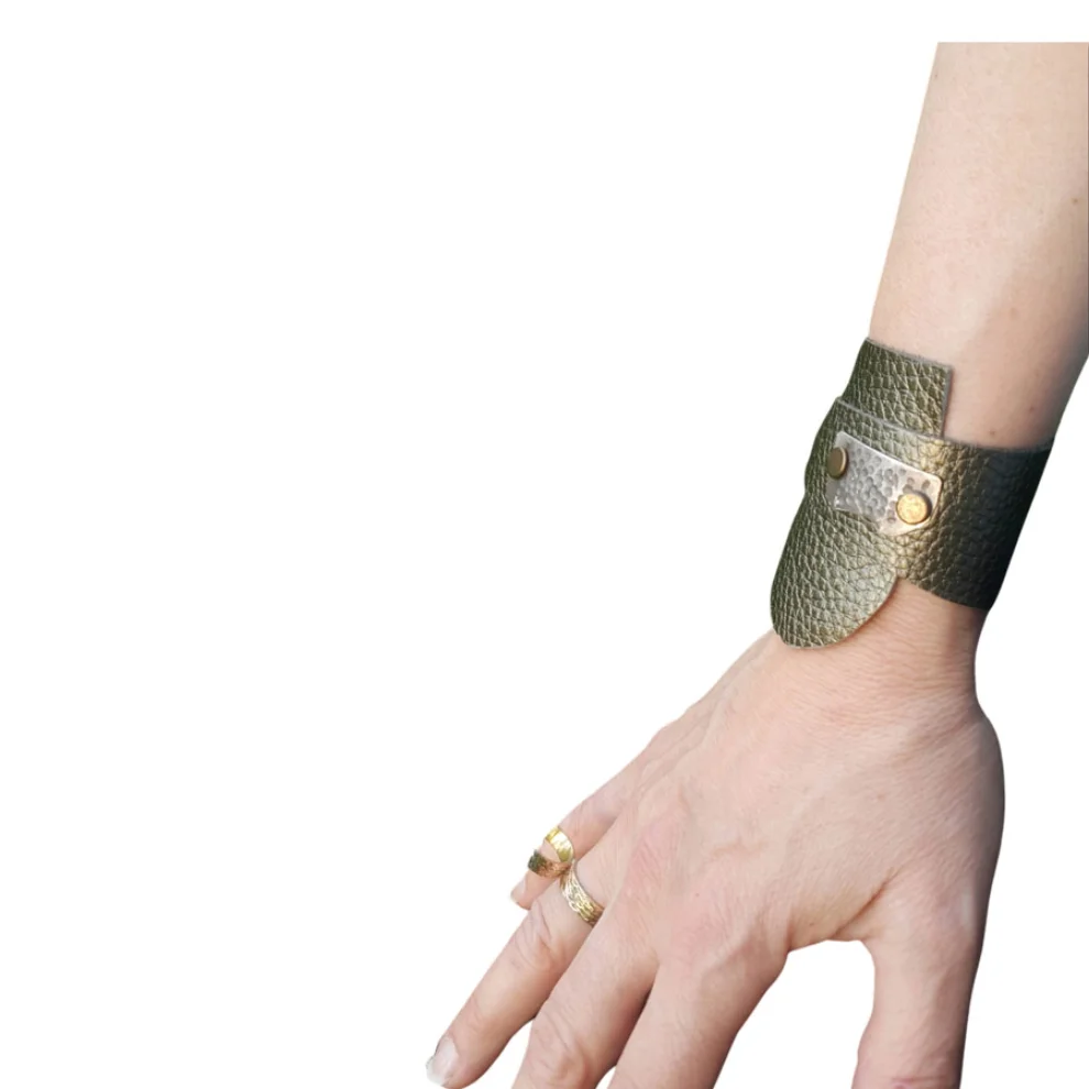 POJWoman by Pelin Özerson - Unisex Bracelet Leather and Silver 