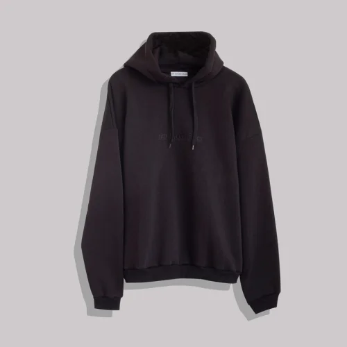 Not Enough Color - Black Hoodie With Embroidery Detail