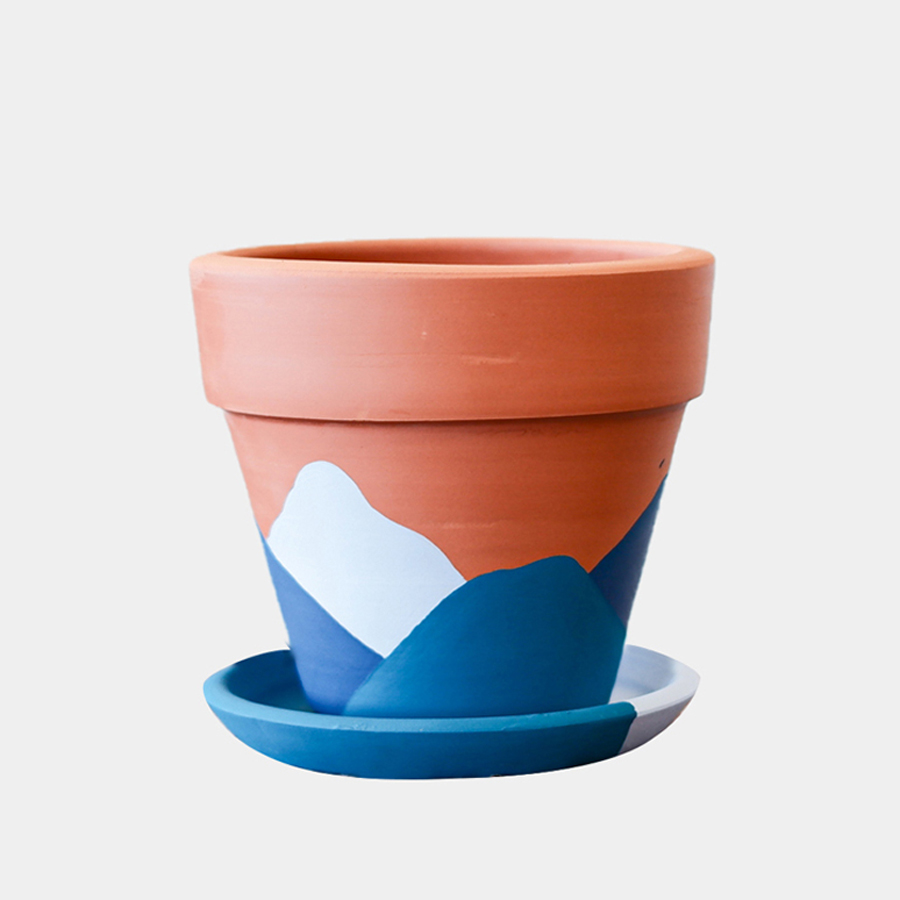 Abstract Terracotta Plant Pot