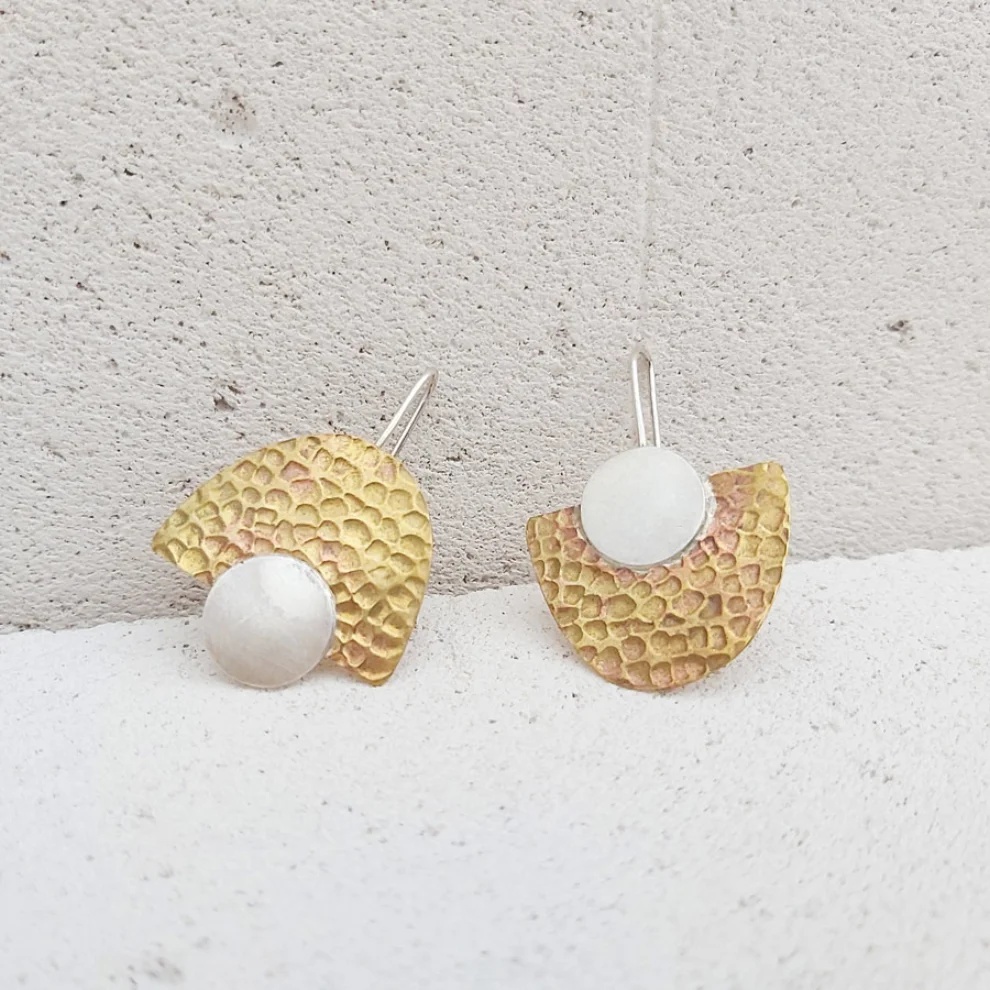 POJWoman by Pelin Özerson - My Home Asymmetrical Moon Earrings