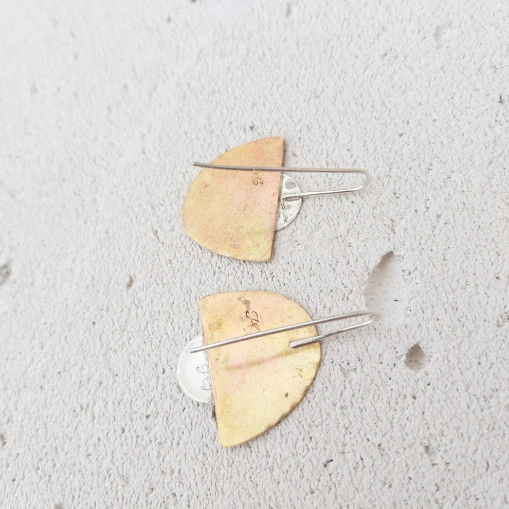 POJWoman by Pelin Özerson - My Home Asymmetrical Moon Earrings