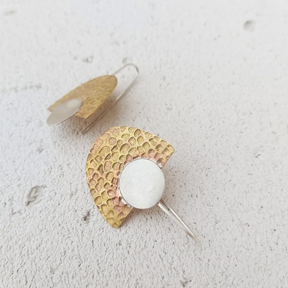 POJWoman by Pelin Özerson - My Home Asymmetrical Moon Earrings